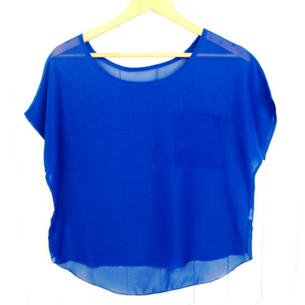 Blusa Chiffon Azul